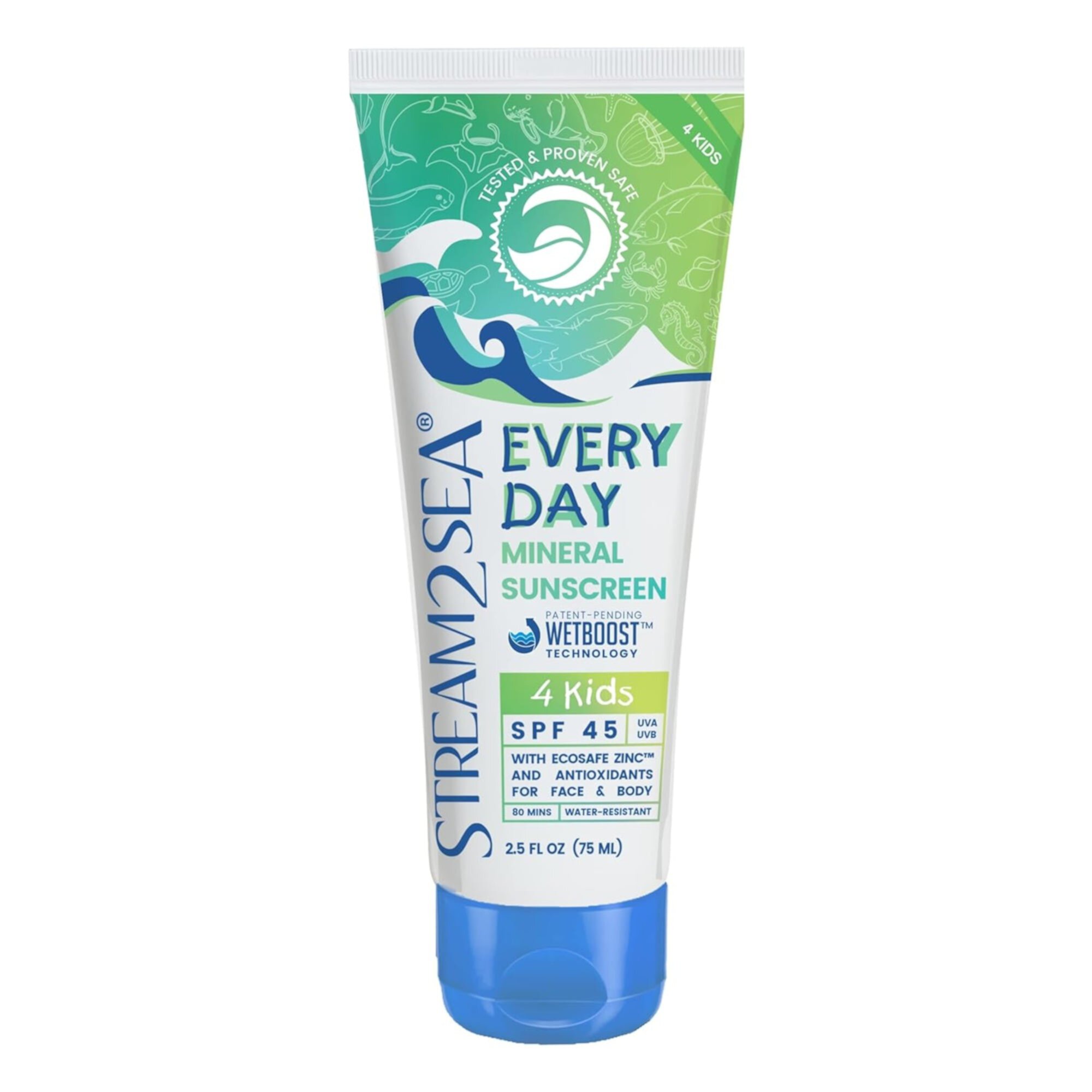 Stream2Sea Reef Safe Shimmer Mineral Sunscreen for Face & Body with SPF 45, 2.5 fl oz STREAM 2 SEA