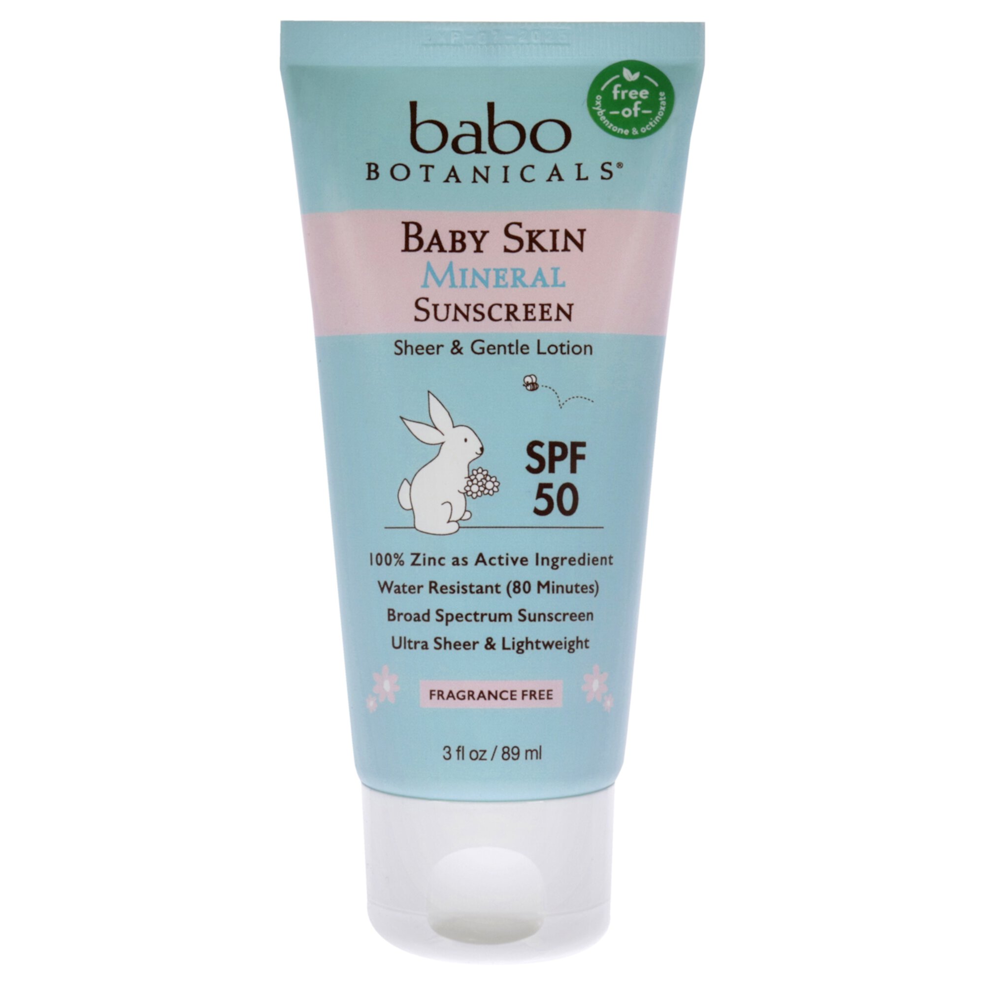 Babo Botanicals Baby Skin Mineral Sunscreen SPF 50 , 3 oz Sunscreen Babo Botanicals