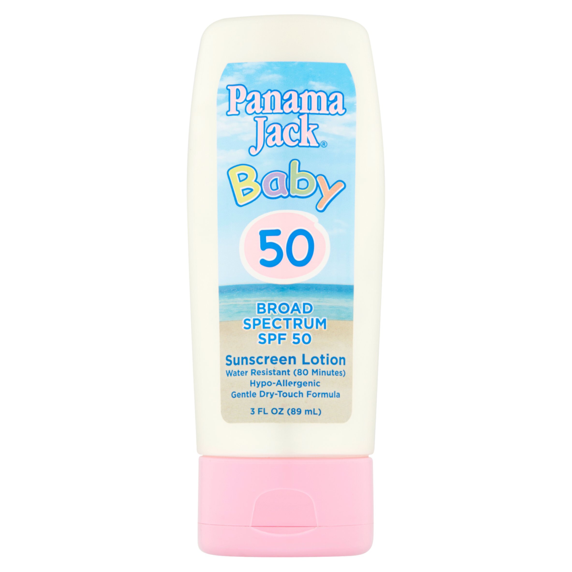 Panama Jack Baby Sunscreen Lotion - SPF 50, Broad Spectrum UVA/UVB Protection, Hypoallergenic, Reef-Friendly, PABA, Paraben, Gluten & Cruelty Free, Water Resistant (80 Minutes), 3 FL OZ Panama Jack