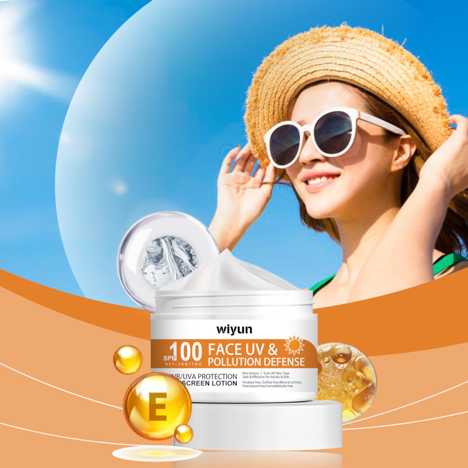 LINMOUA Mild Sunscreen, Moisturizing And Refreshing Sunscreen, Facial Skin Care Moisturizing And Nourishing Sunscreen LINMOUA