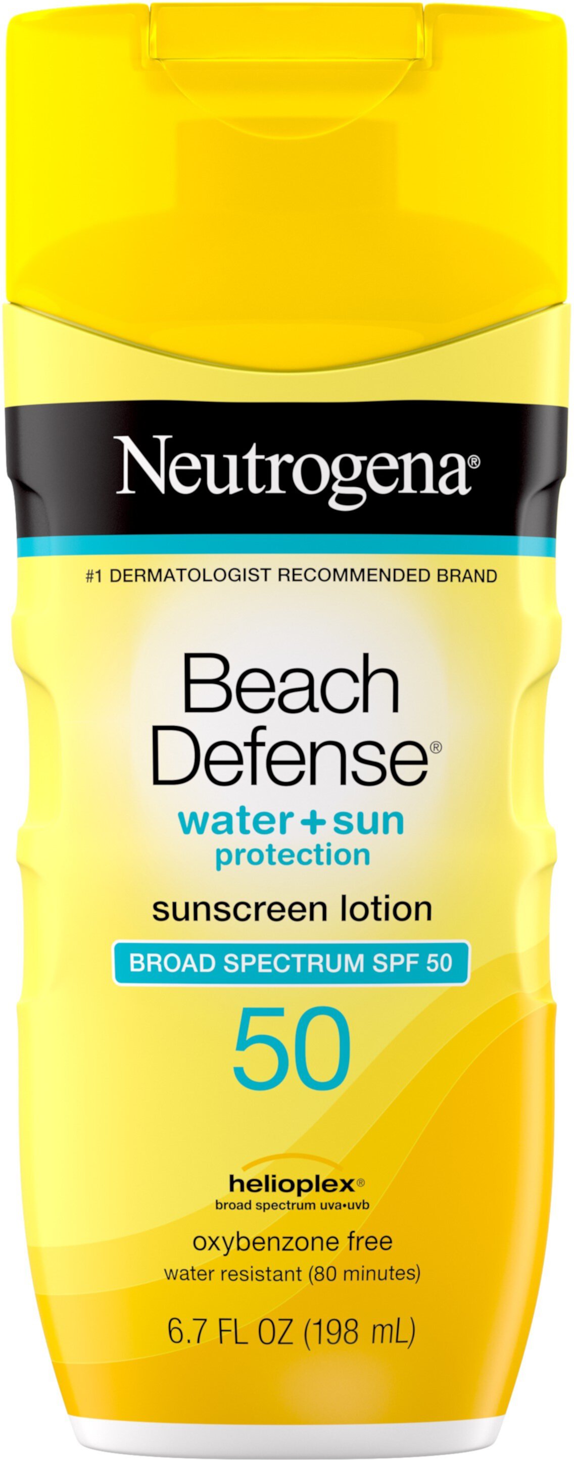 Neutrogena Beach Defense Water Resistant Sunscreen Body Lotion SPF 50, Oil-Free Lightweight Oxybenzone-Free Sun Protection 6.7 oz (Pack of 2) Neutrogena