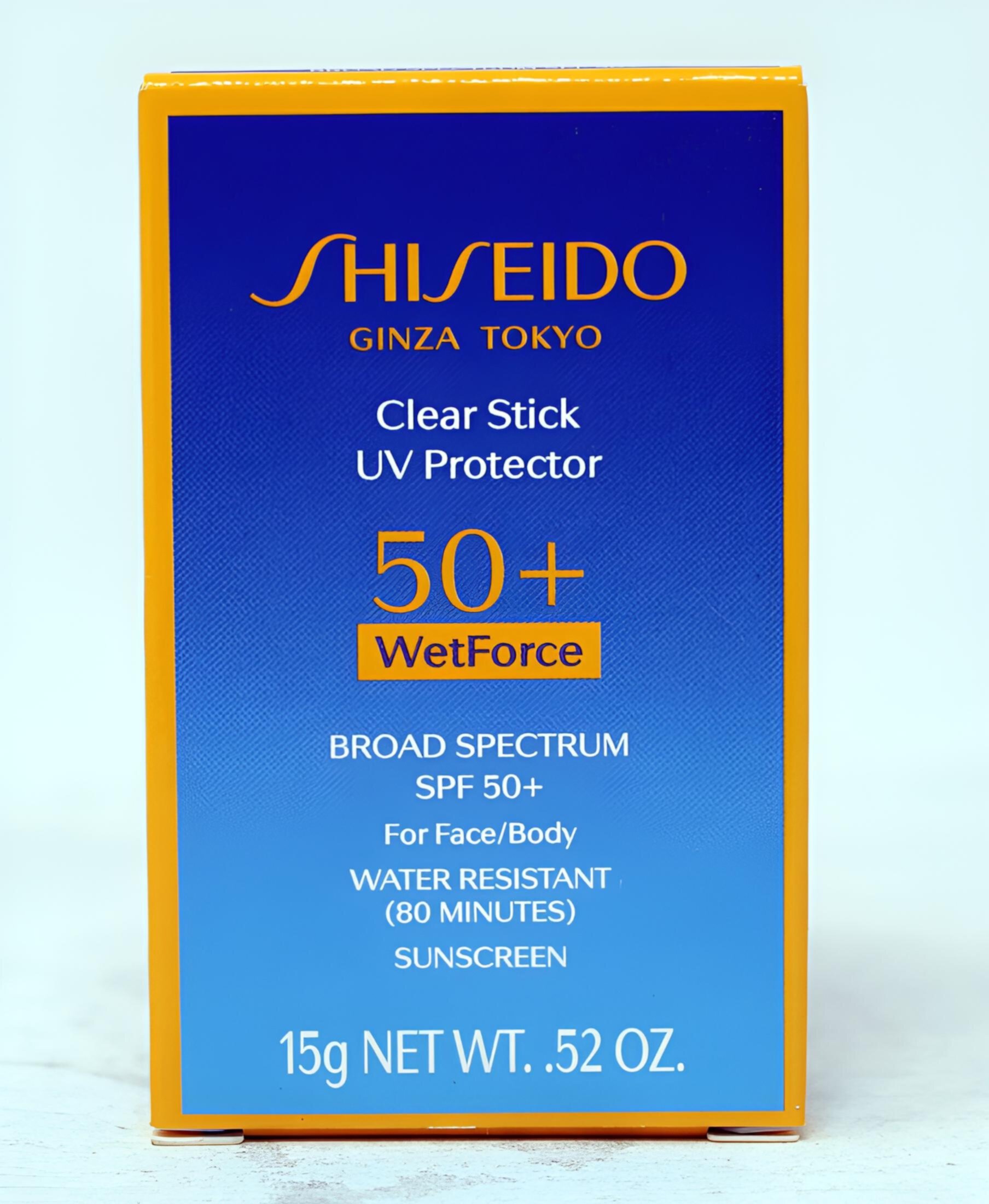 Clear Stick UV Protector WetForce SPF 50 by Shiseido for Unisex - 0.52 oz Sunscreen Shiseido