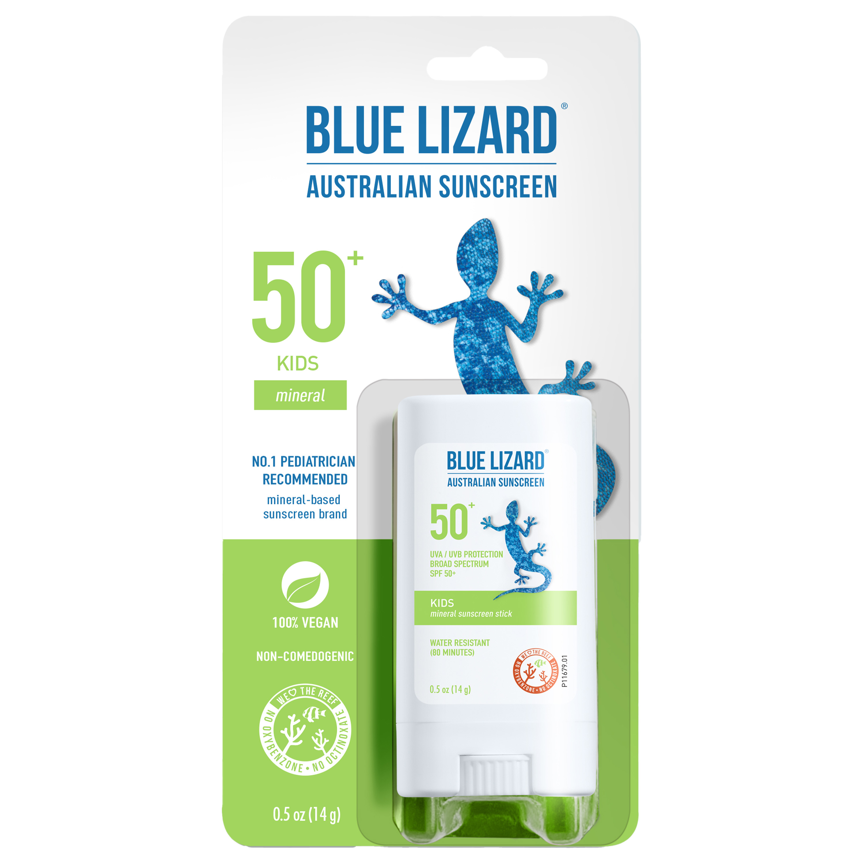 Blue Lizard Kids SPF 50 Mineral Sunscreen Stick, Broad Spectrum, All Ages, 0.5 fl oz Blue Lizard