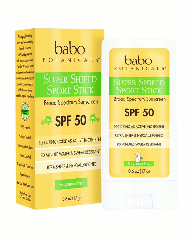 SPF 50 Super Shield Sport Stick Sunscreen, Fragrance Free Babo Botanicals