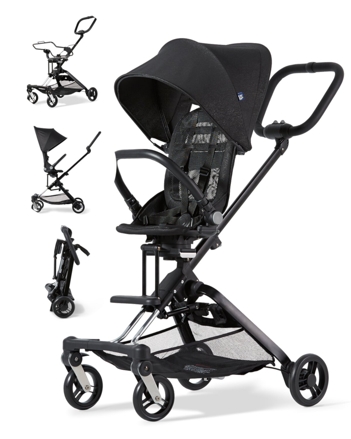 Unilove On The Go 2-in-1  Lightweight Stroller, Bubble Black Unilove