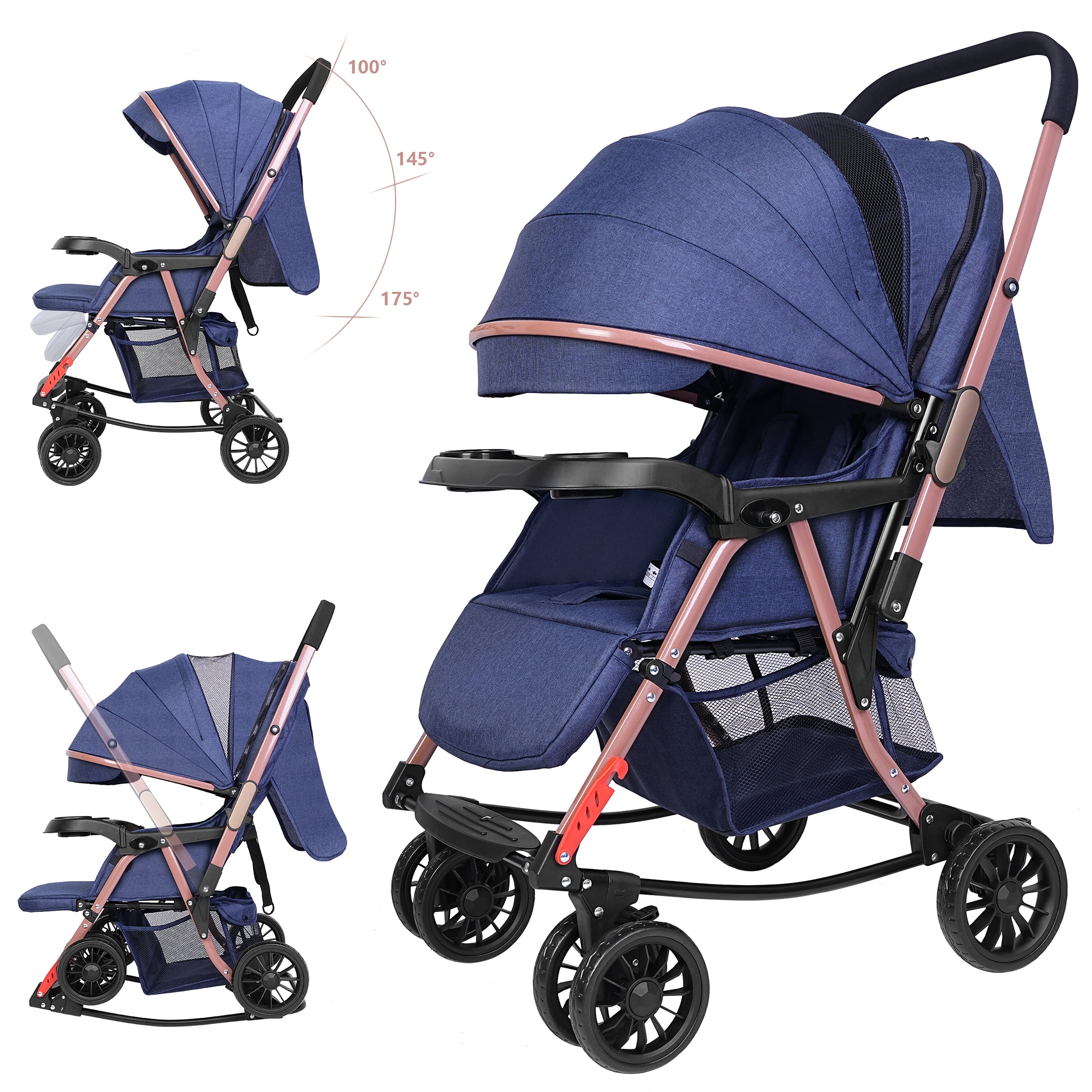 Welbabel Lightweight Stroller with Canopy, Blue Welbabel