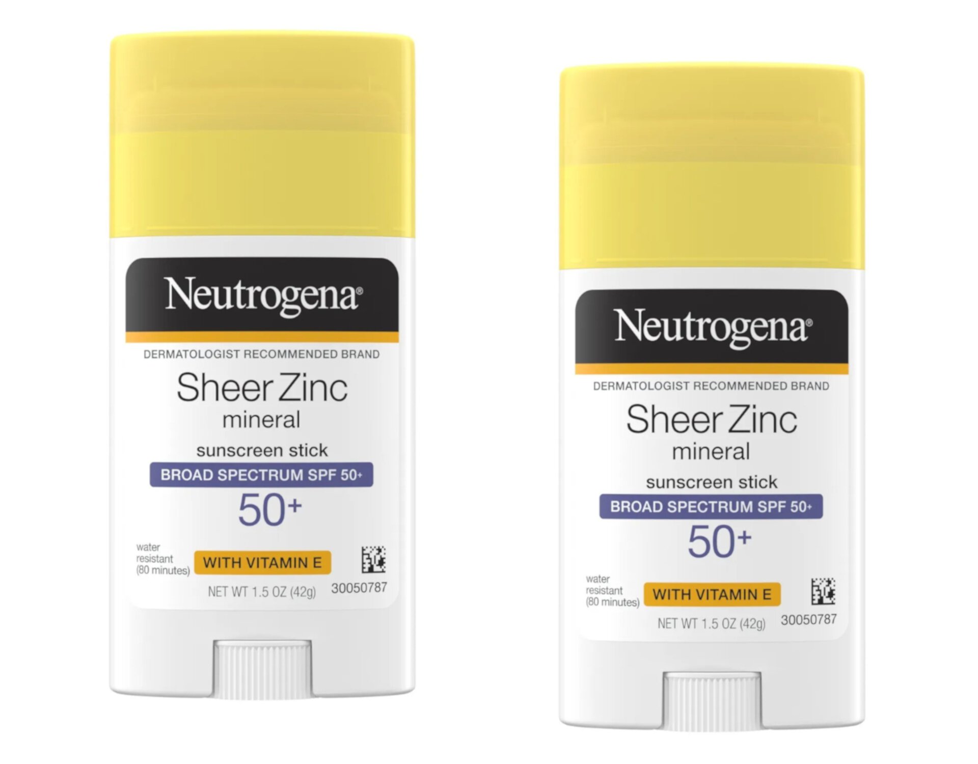 2 Pack Neutrogena Sheer Zinc Oxide Mineral Sunscreen Stick, SPF 50+, 1.5 oz Neutrogena