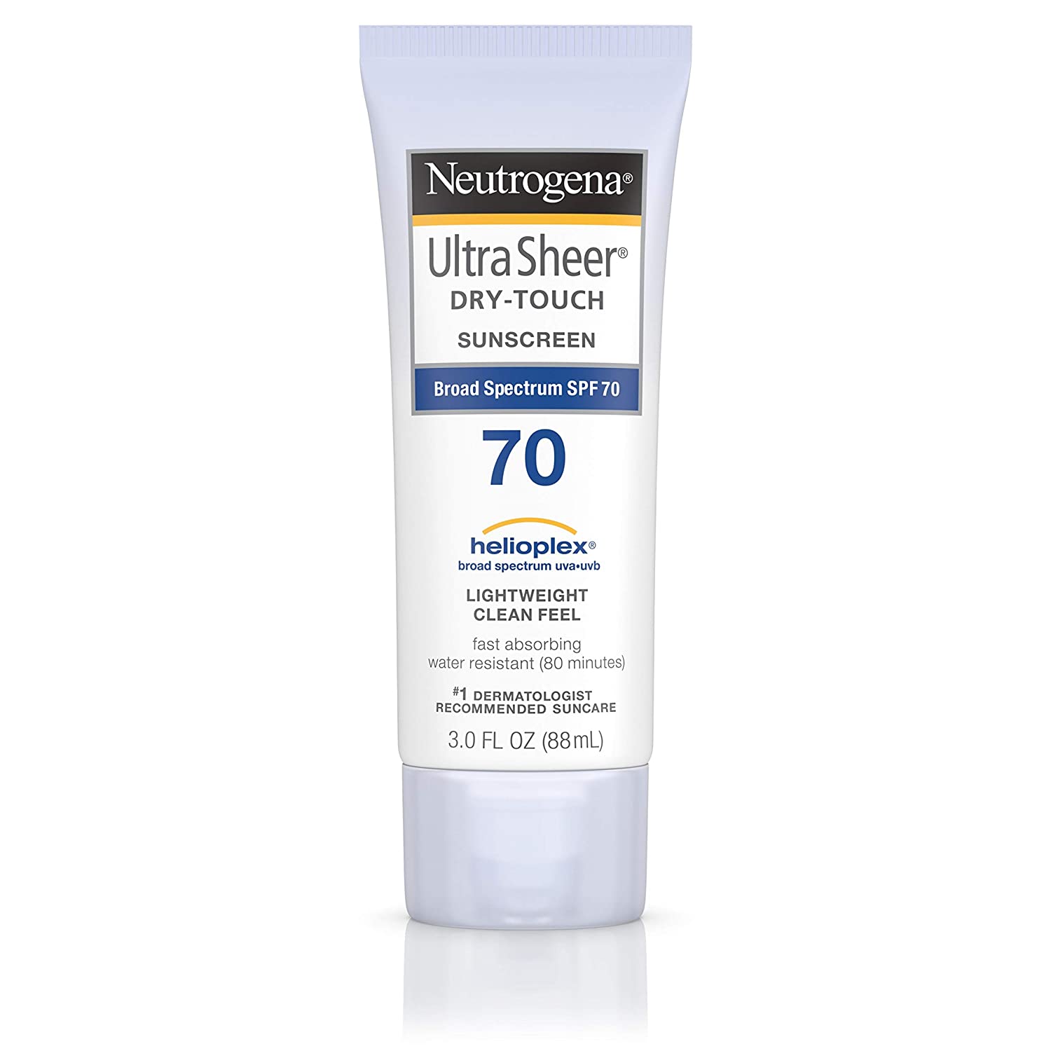 Neutrogena Ultra Sheer Dry-Touch Water Resistant and Non-Greasy Sunscreen Lotion with Broad Spectrum SPF 70, 3 Fl Oz (Pack of 1) Neutrogena