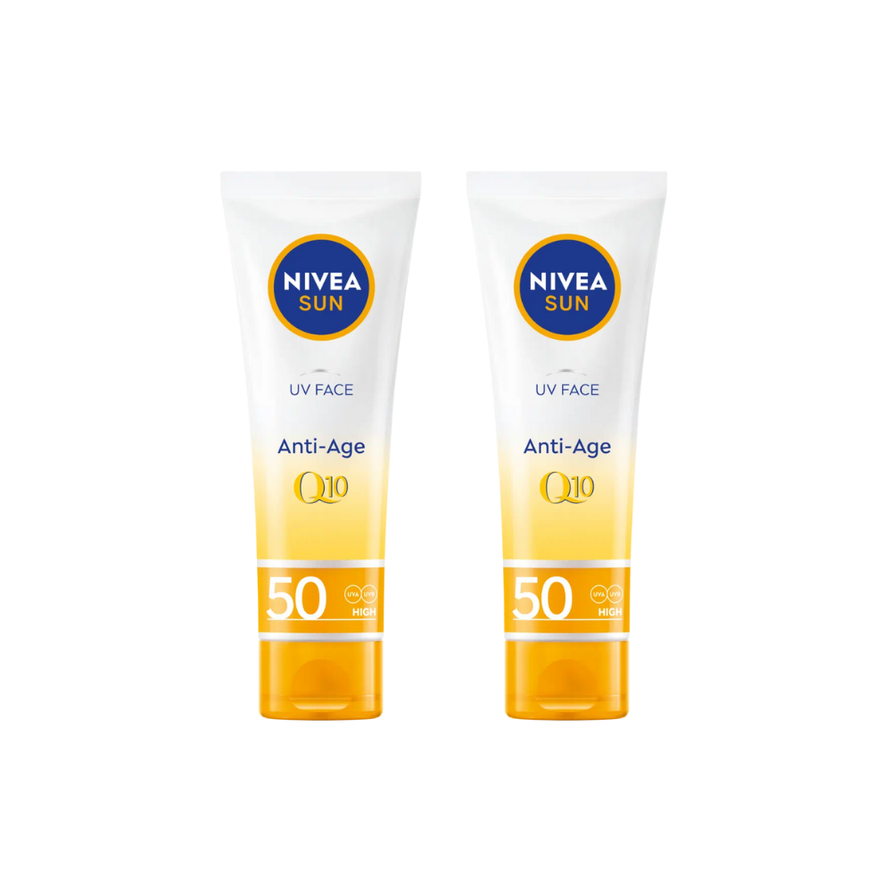 Nivea Sun UV Face Q10 Anti-Age Sun Cream SPF50 50ml / 1.7 fl oz - 2 Pack Nivea