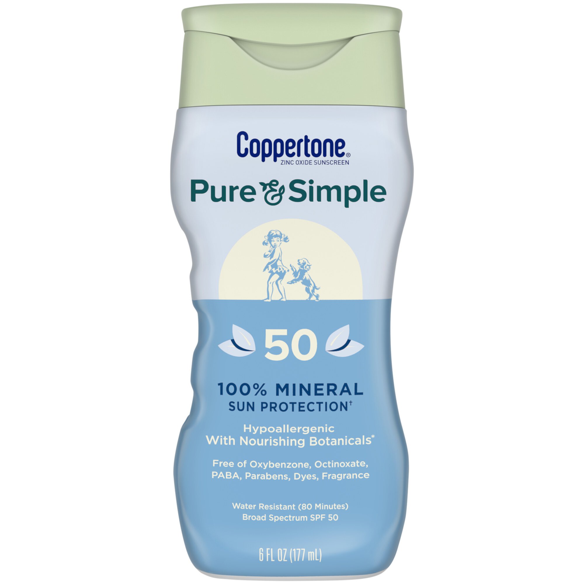 Coppertone Pure and Simple Sunscreen Lotion, SPF 50 Sunscreen Lotion, 6 Oz Coppertone