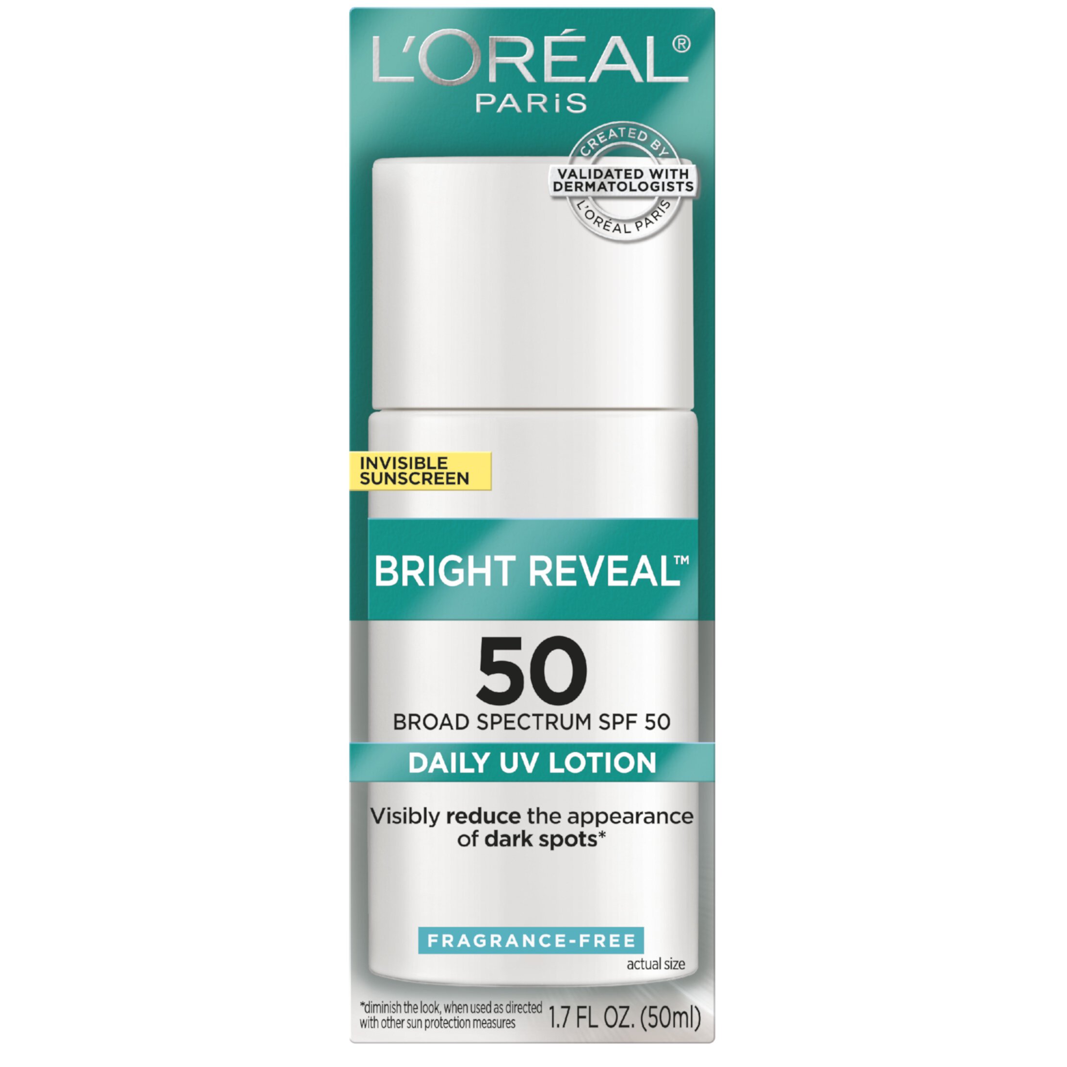 L'Oreal Paris Bright Reveal Daily UV Lotion SPF 50, Reduces Dark Spots, 1.7 fl oz L'Oréal Paris