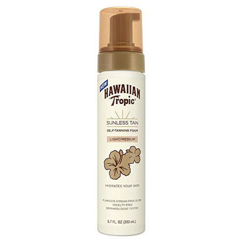 Hawaiian Tropic Sunless Tanning Foam, Moisturizing Self Tanner, Light/Medium, 6.7 Oz. Unknown