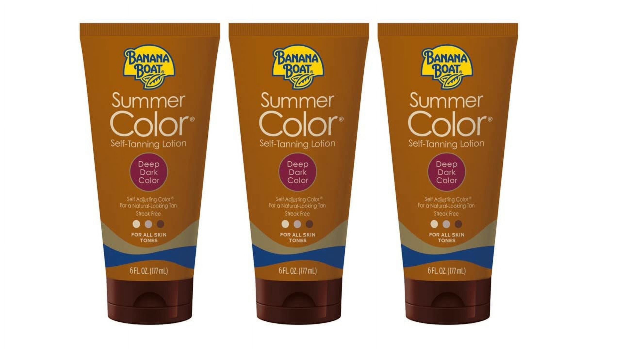 Summer Color Sunless ZS23 Self Tanning Lotion, Deep Dark, 6Fl oz., (Pack of 3) BANANA BOAT