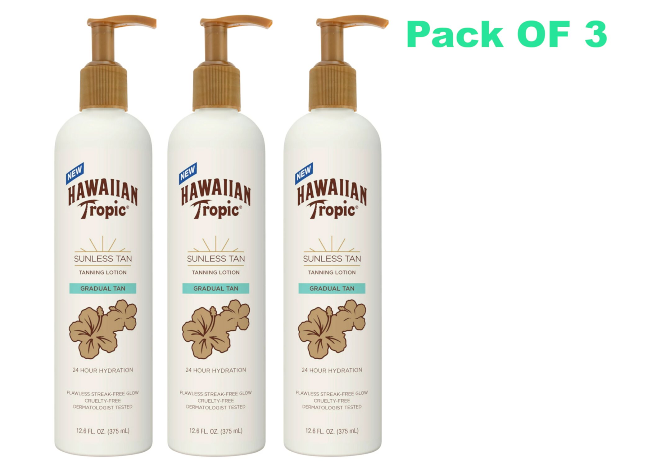 Hawaiian Tropic Gradual Sunless Tanning Lotion, 12.6 Oz (Pack Of 3) Hawaiian Tropic