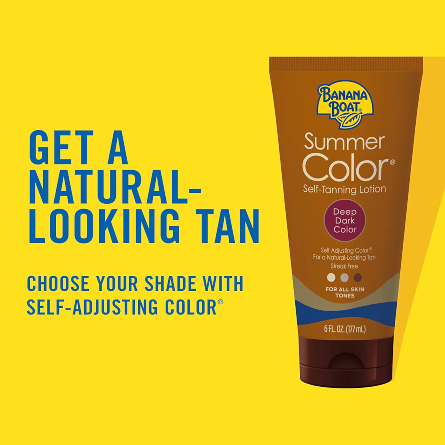 Banana Boat Summer Color Self-Tanning Lotion, Deep Dark Color, 6 fl oz (4 pack) (Bundle) BANANA BOAT