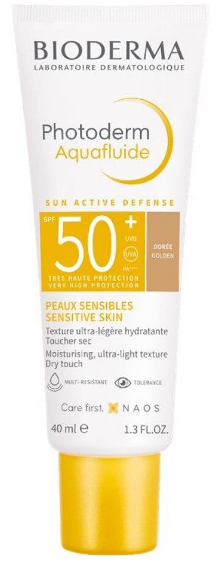 Солнцезащитный крем Photoderm Aquafluide SPF50+, золотистый, 40мл, для нормальной и жирной кожи Bioderma