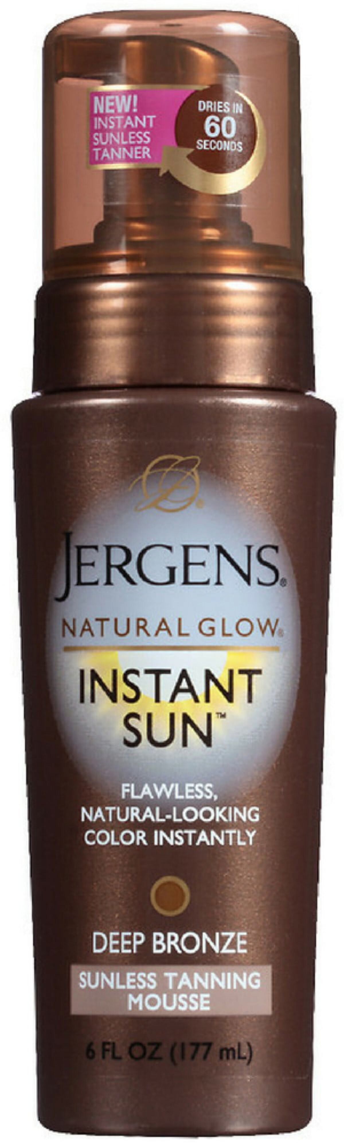 Jergens Natural Glow Instant Sun Sunless Tanning Mousse, Deep Bronze 6 oz (Pack of 2) Jergens