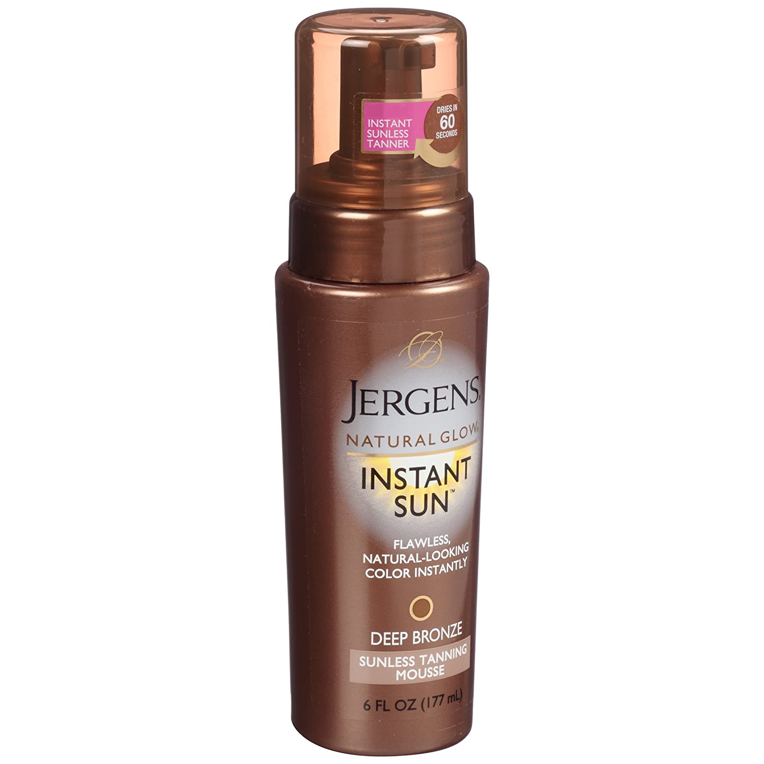 Jergens Natural Glow Instant Sun Sunless Tanning Mousse, Deep Bronze 6 oz (Pack of 6) Jergens