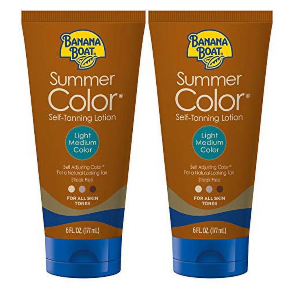 Banana Boat Summer Color Sunless Self Tanning Lotion, Reef Friendly, Light/Medium, 6oz. -2 Count (Pack of 1) BANANA BOAT