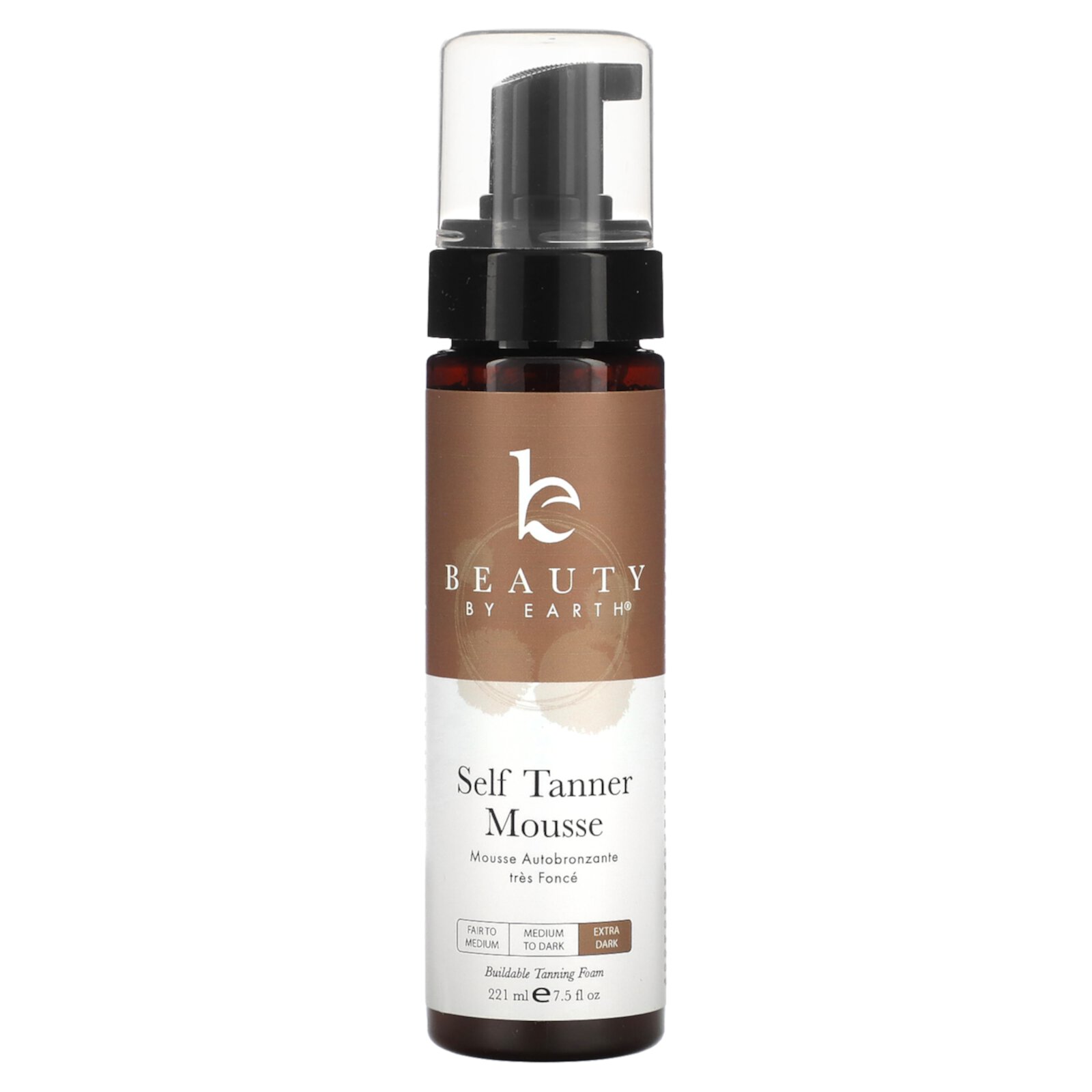 Beauty By Earth Self Tanner Mousse, Extra Dark, 7.5 fl oz (222 ml) Beauty By Earth