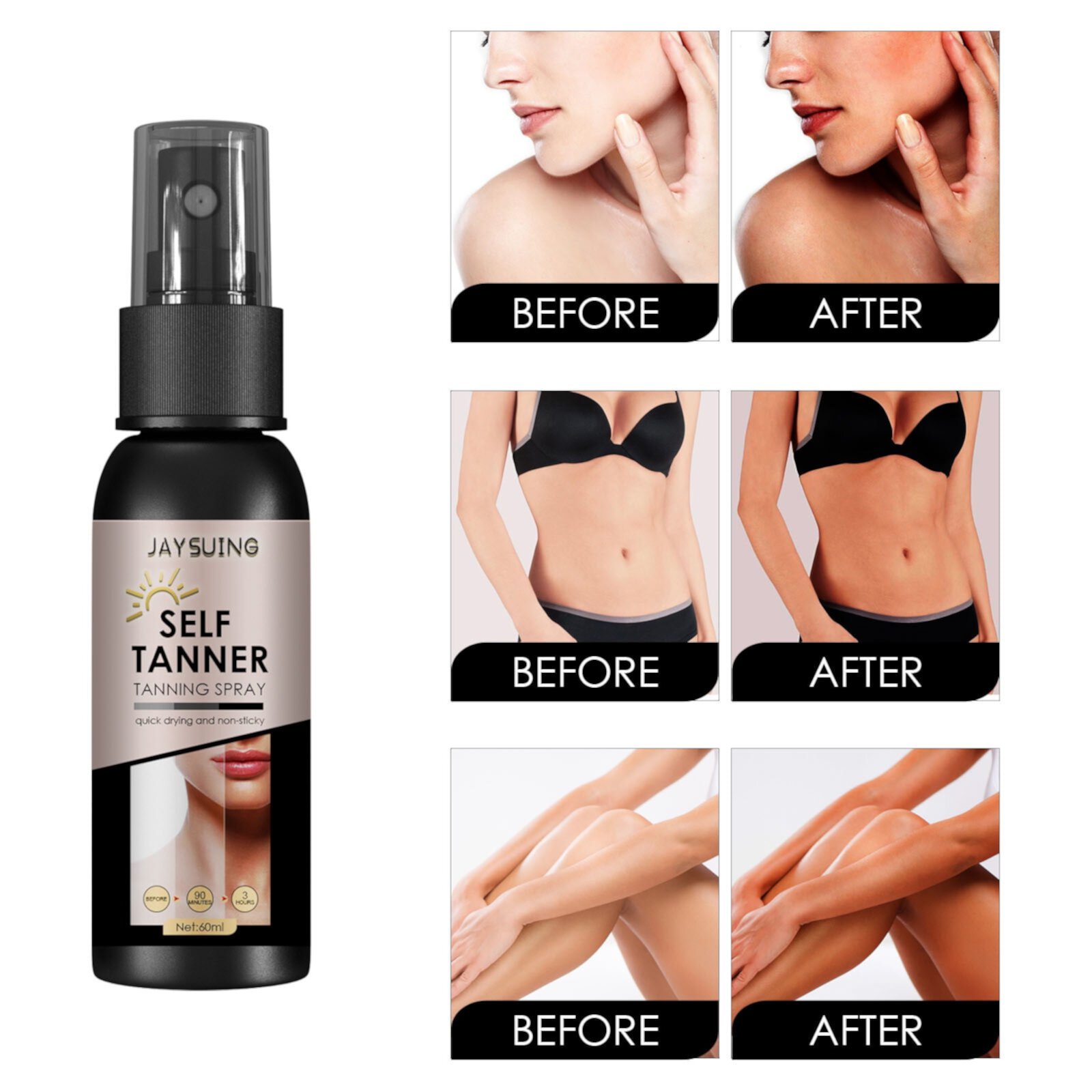 maxiaoxia Self Tan Tanning Spray, Sunless Tanner Spray, Natural Self Tanning, Long Lasting Sunless Tanning Spray, Hydrating, for Body & Face Maxiaoxia