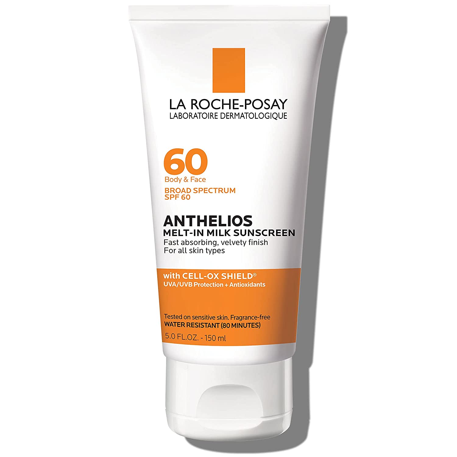 La Roche-Posay Anthelios Melt-In Sunscreen Milk Body & Face Sunscreen Lotion Broad Spectrum SPF 60, Oxybenzone & Octinoxate Free, Oil-Free Sunscreen La Roche Posay