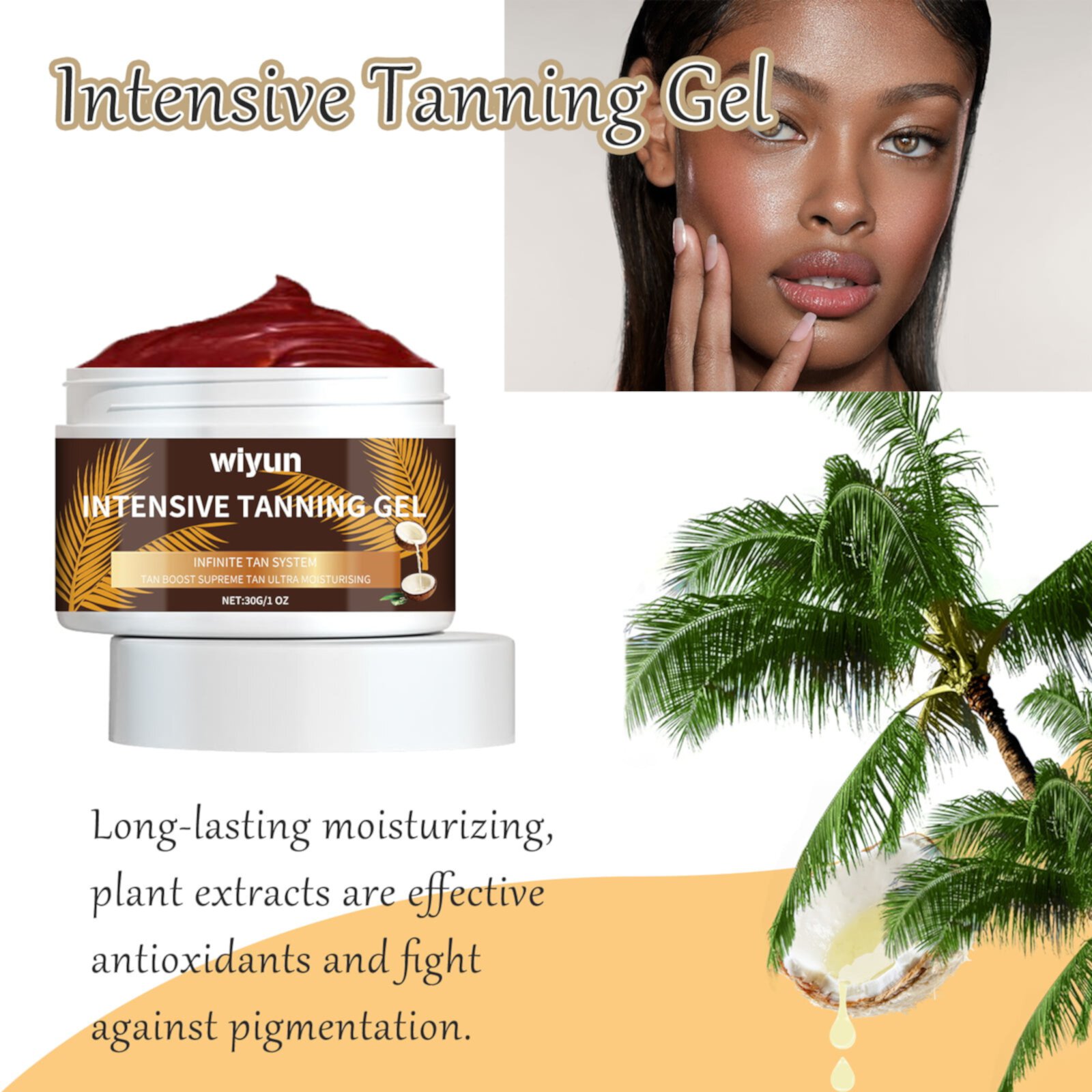 Teissuly Gel For Darkening And Repairing Outdoor Dark Bronzed Skin Moisturizing Outdoor Post Sun Repairing Gel Teissuly