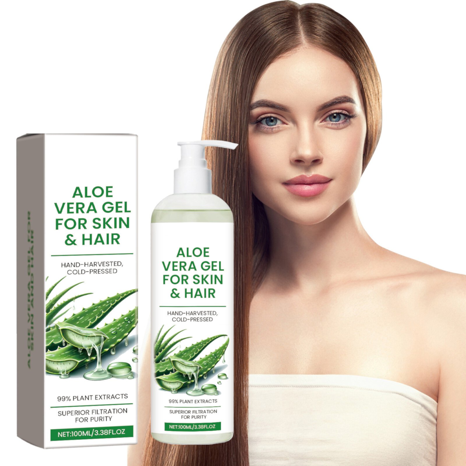 Yforlp Aloe Gel From Aloe Great For Hair Scalp Face Dry Body Sunburn Sensitive Body 100ml, Gifts for Women Yforlp