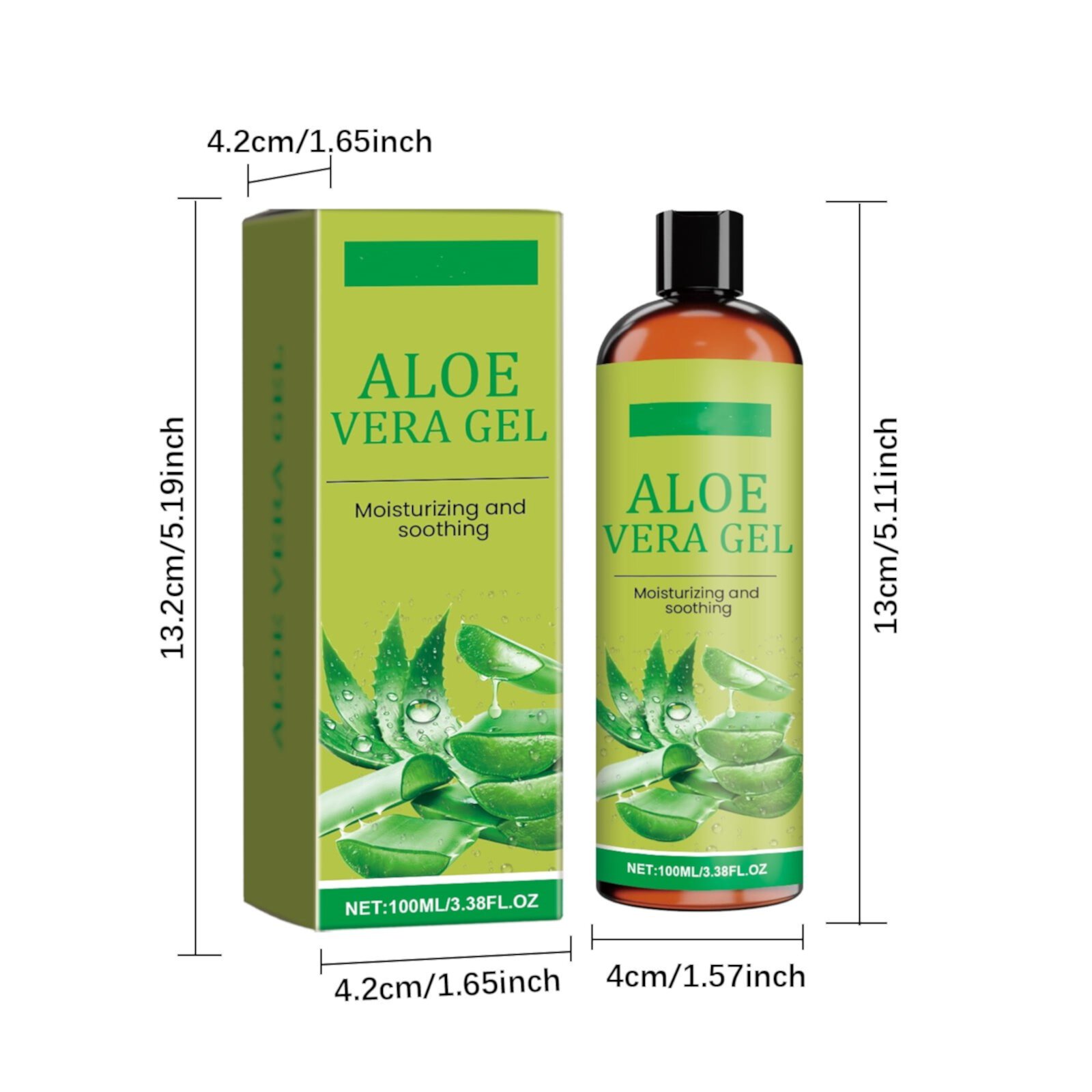 Awwp Green 1*Aloe Vera Gel Organic Gel From Cut Pure Aloe Big 12Oz Highestquality Texas Grown Vegan Unscented for Face Skin Hair Sunburn (100ml) Awwp