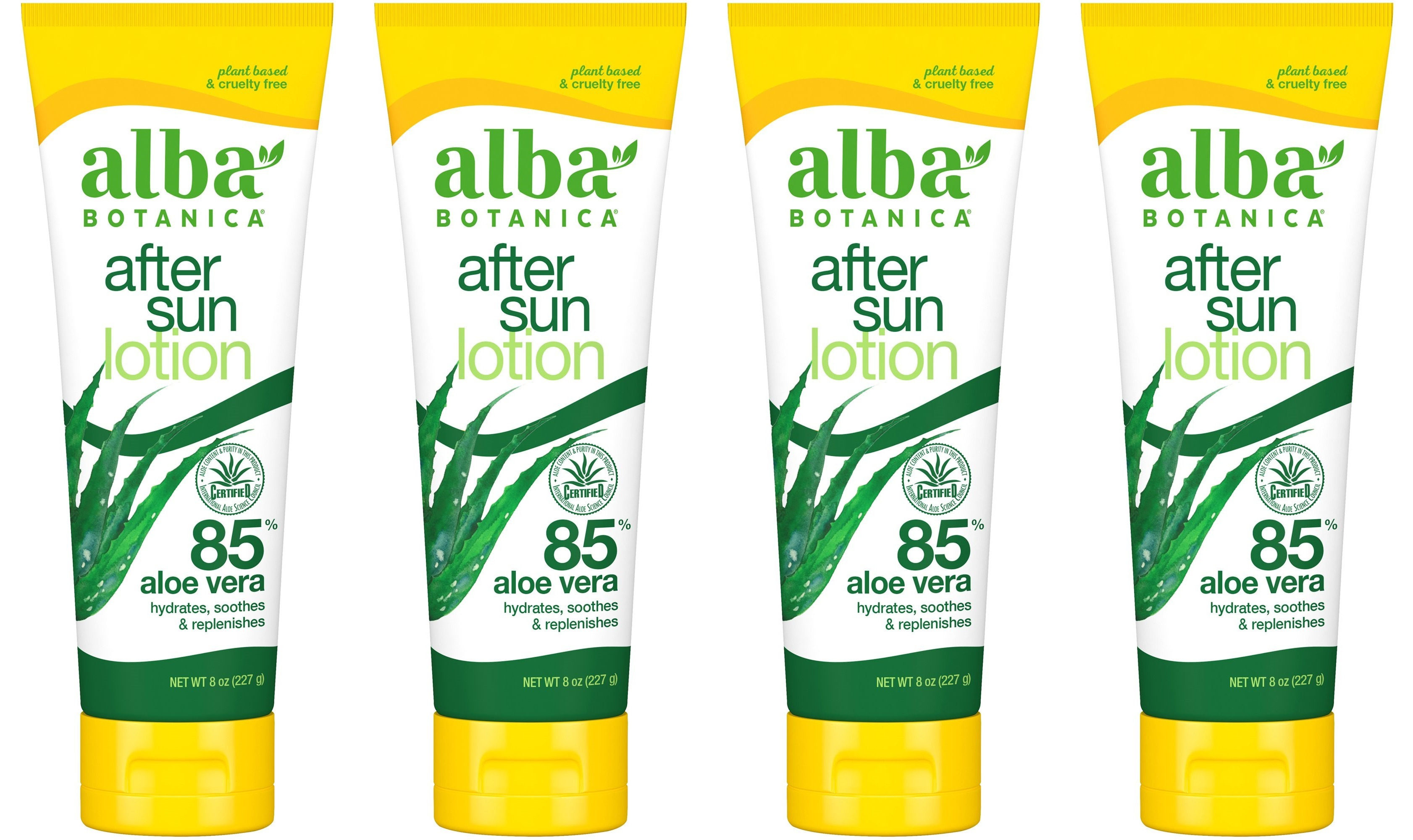 (4 Pack)Alba Botanica 85% Aloe Vera After Sun Lotion, 8 oz Alba Botanica