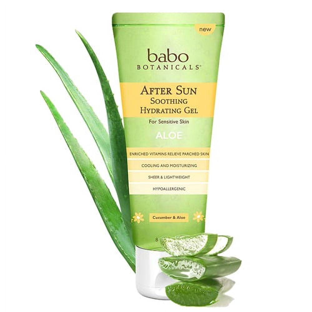 Babo Botanicals After Sun Soothing Hydrating Aloe Gel For Sensitive Skin, 8 Oz, 6 Pack Babo Botanicals