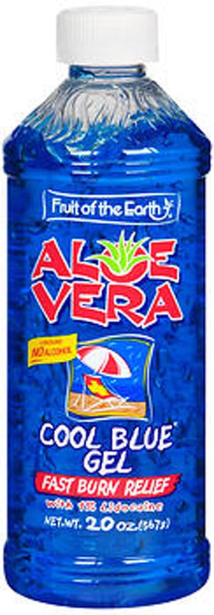 (6 pack) Fruit of the Earth Aloe Vera Cool Blue Gel Burn Relief, 20 Oz. Fruit of the Earth