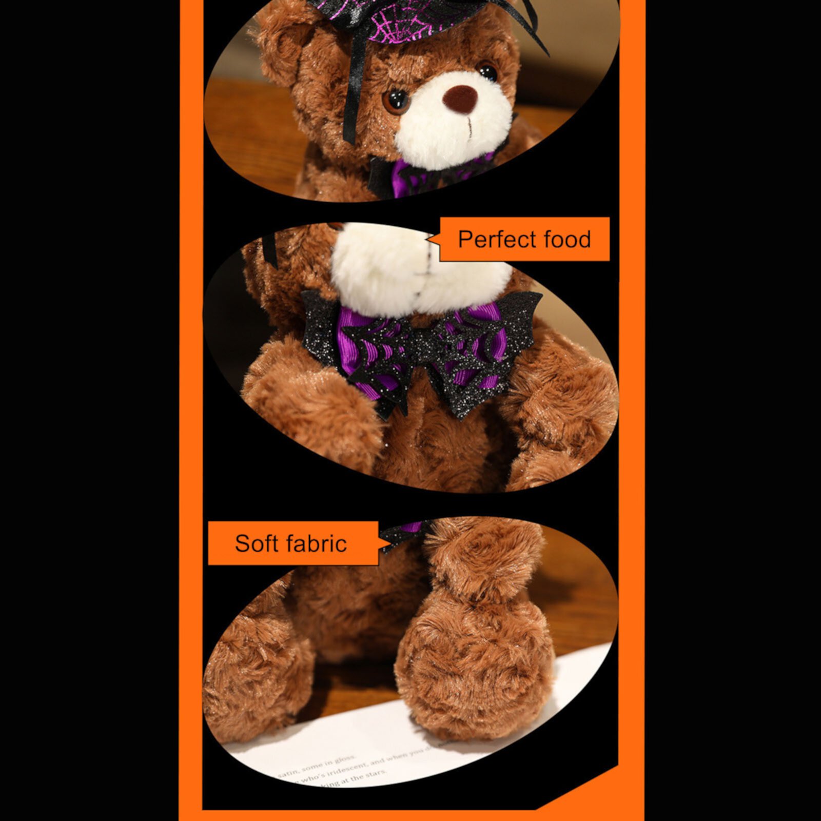 2025 Upgraded Halloween Teddy Bear Plush Doll Hat Wearing Bear Doll Clearance Sale Langlia