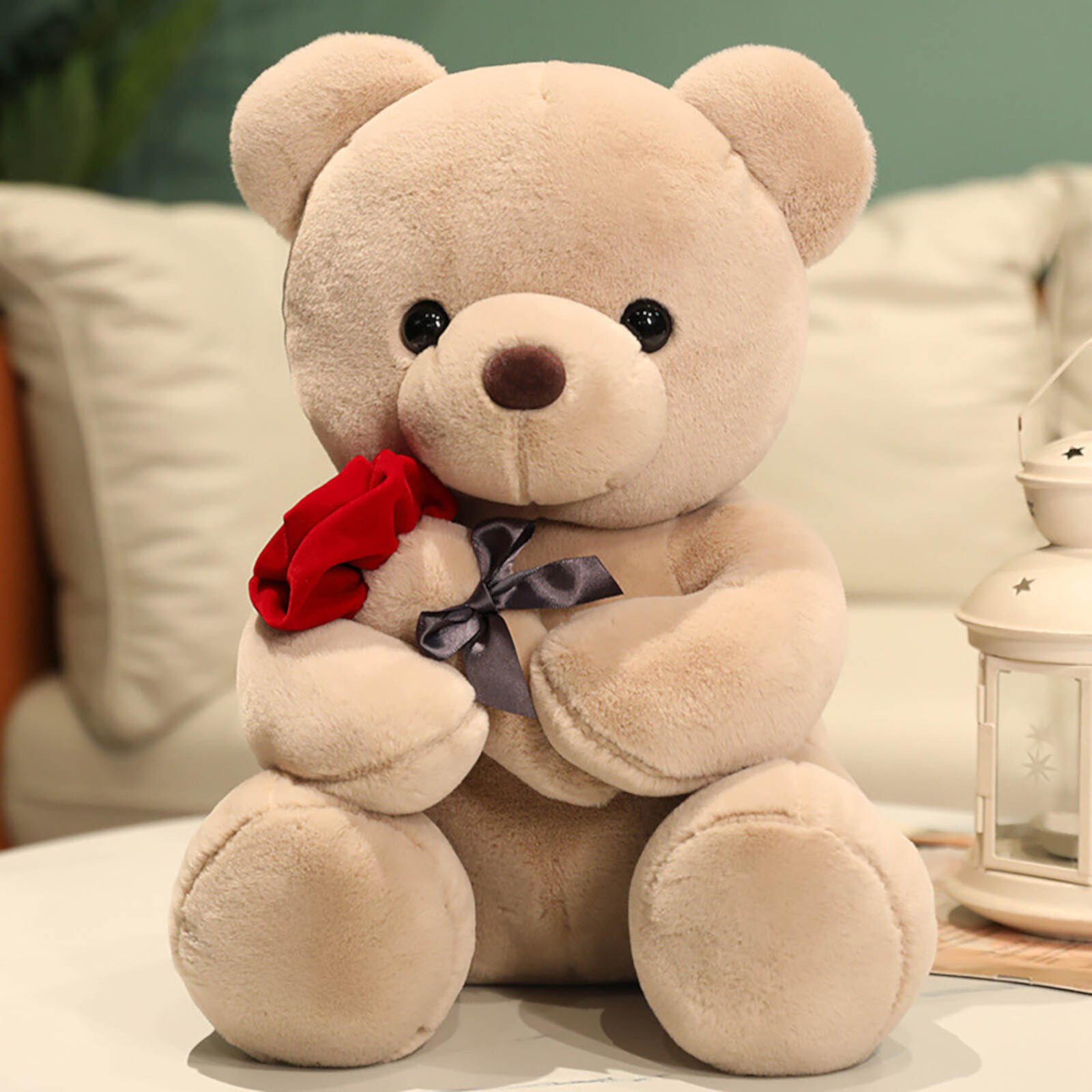 Darzheoy 9" Stuffed Teddy Bear Dolls with Rose, Soft Plush Animal Toys for Valentine's Day Her/Girlfriend Lover Mom Kids Gifts Darzheoy