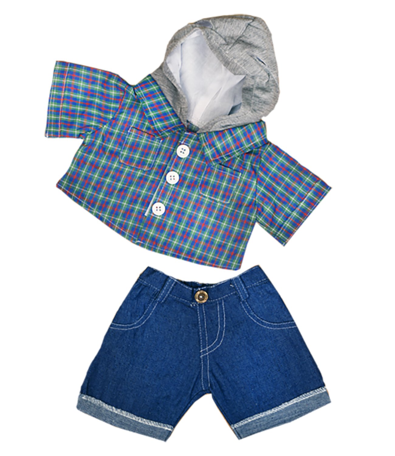 New Skater Hoodie w/Denim Pants Teddy Bear Clothes Fits Most 14"-18" Build-a-bear and Make Your Own Stuffed Animals Stuffems Toy