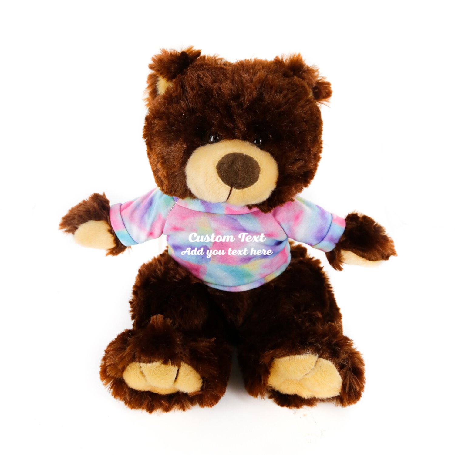 Plushland Chocolate Noah Teddy Bear 12 Inch, Stuffed Animal Personalized Gift - Custom Text on Shirt - Great Present for Mothers Day, Valentine Day, Graduation Day, Birthday Made by aliens