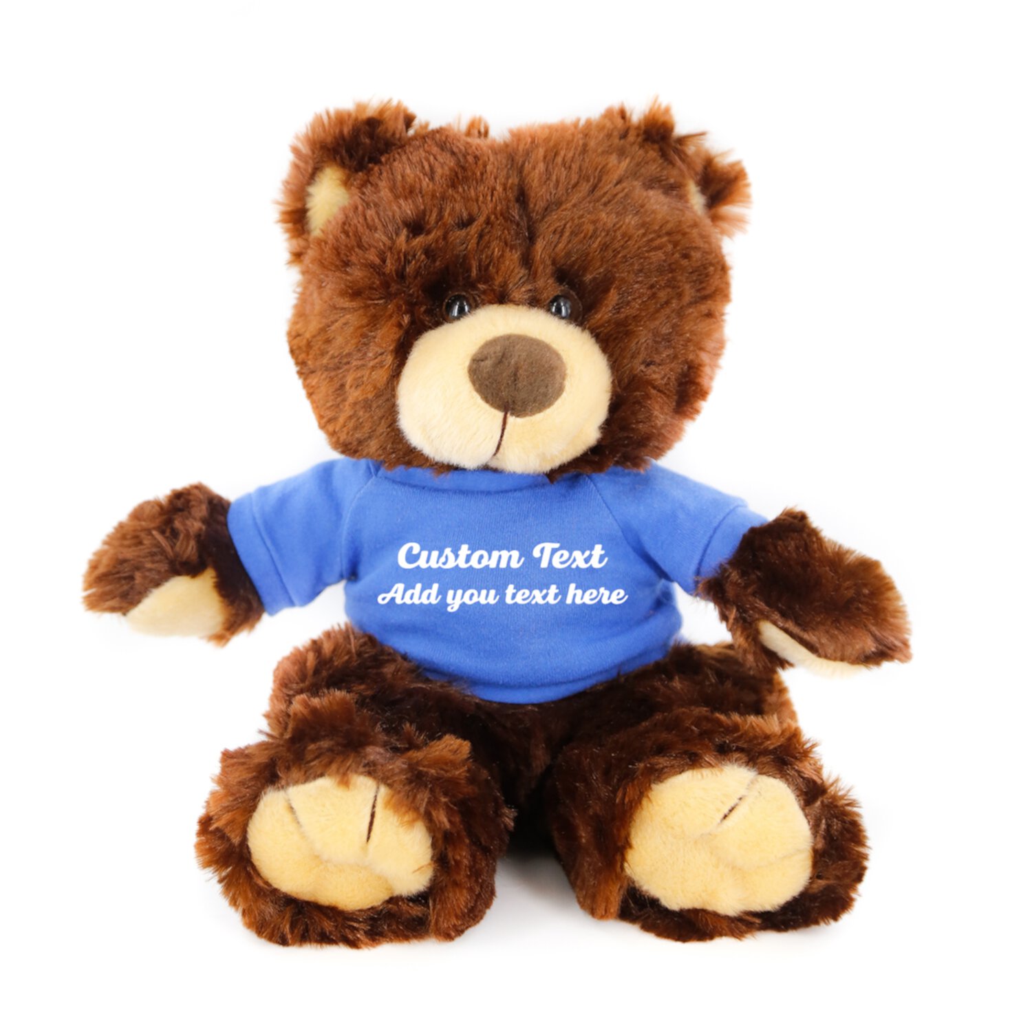 Plushland Chocolate Noah Teddy Bear 12 Inch, Stuffed Animal Personalized Gift - Custom Text on Shirt - Great Present for Mothers Day, Valentine Day, Graduation Day, Birthday Made by aliens