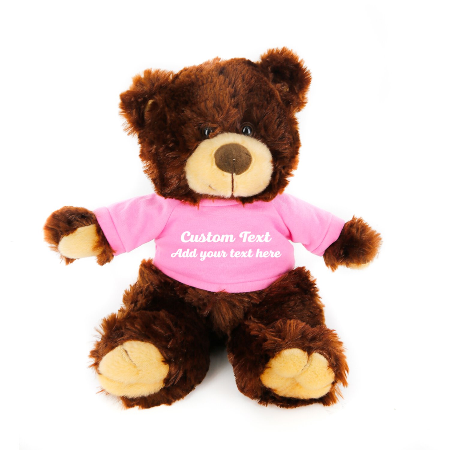 Plushland Chocolate Noah Teddy Bear 12 Inch, Stuffed Animal Personalized Gift - Custom Text on Shirt - Great Present for Mothers Day, Valentine Day, Graduation Day, Birthday Made by aliens