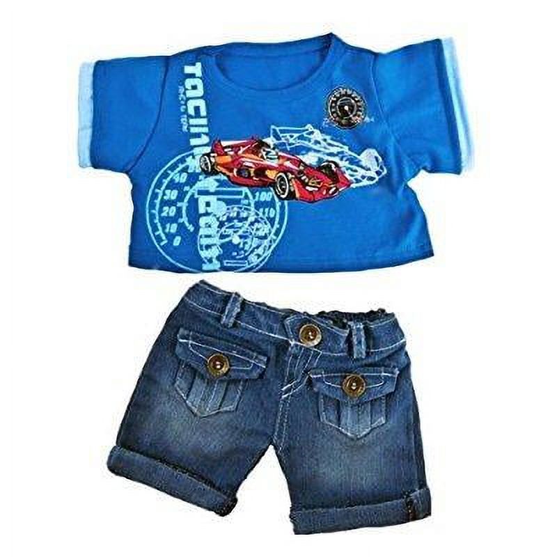 “Cool Racecar Outfit for Stuffed Animals – Fits Most 14"-18" Build-A-Bear, Vermont Teddy Bears, and Custom Plush Toys” Stuffems Toy