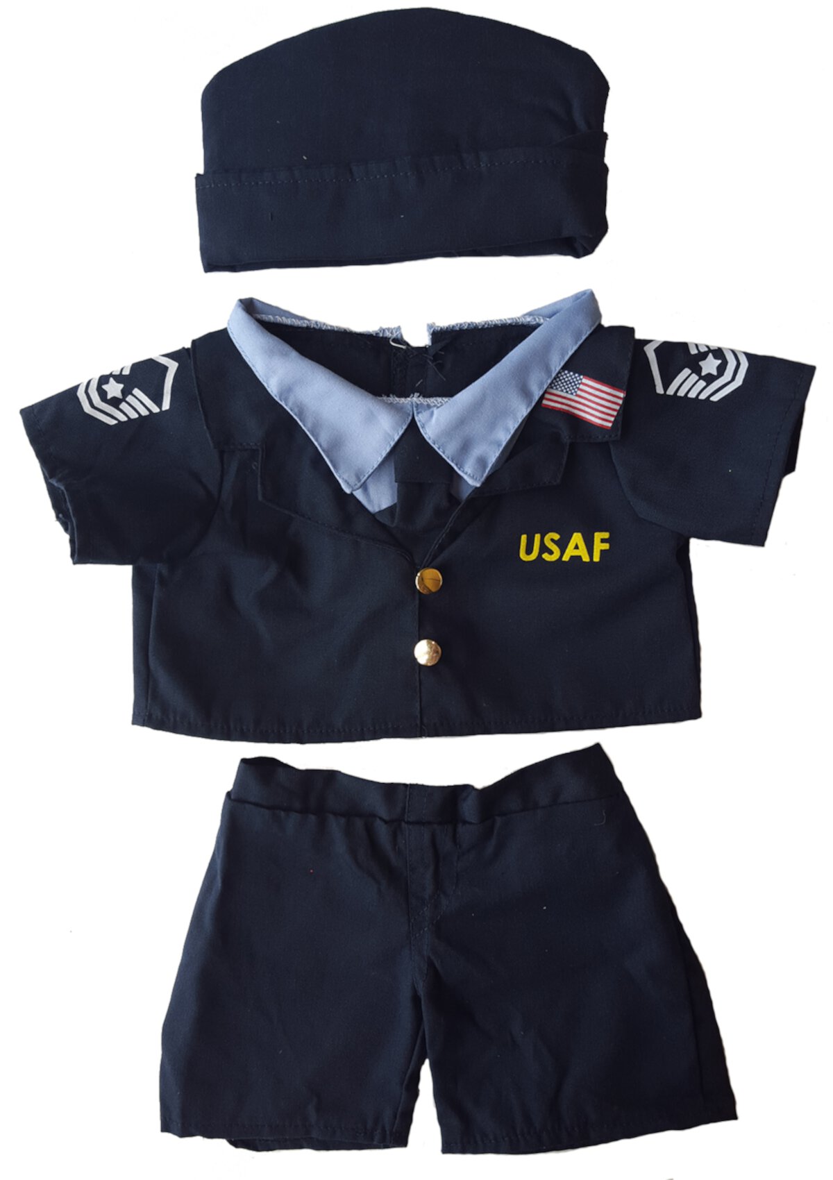 Air Force Uniform Outfit Teddy Bear Clothes Fits Most 14" - 18" Build-a-bear and Make Your Own Stuffed Animals Stuffems Toy