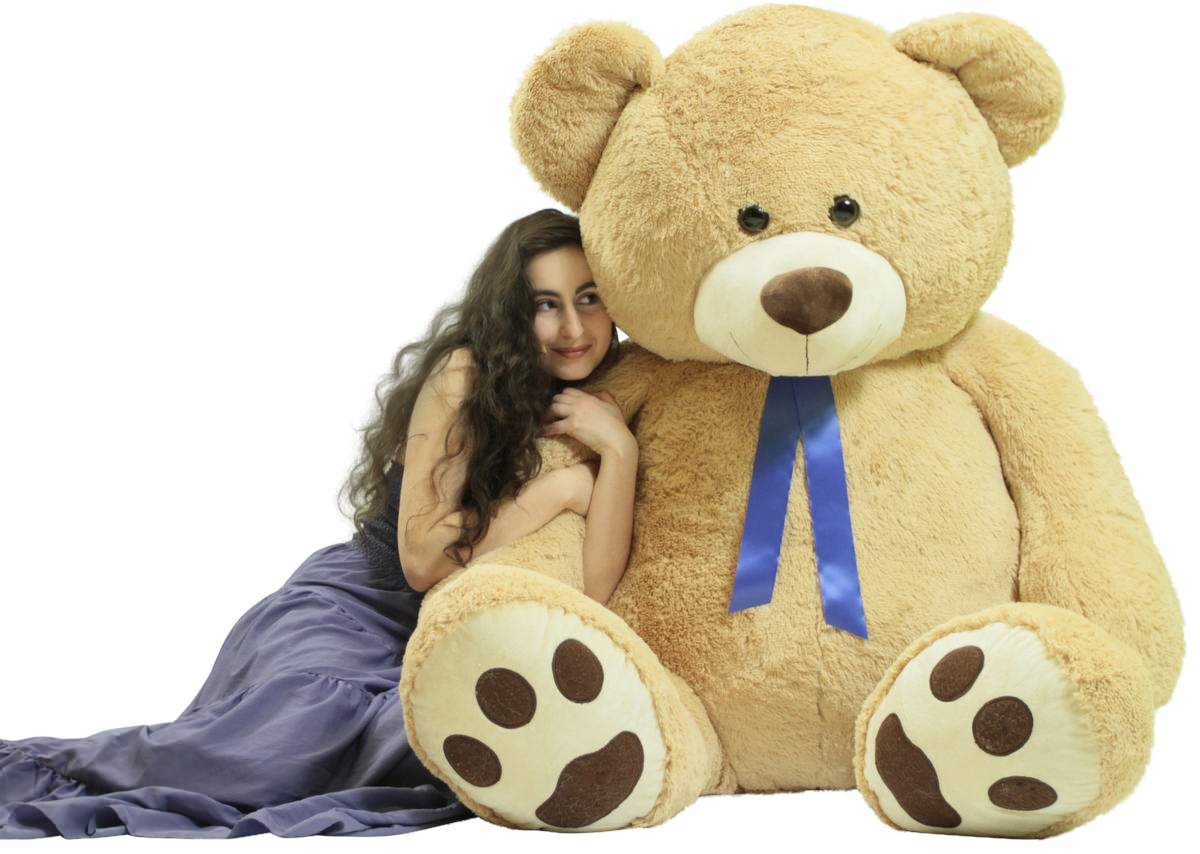 Big Plush 6 Foot Teddy Bear Soft Giant Stuffed Animal Beige Color, Stuffed by Hand in USA Big Plush