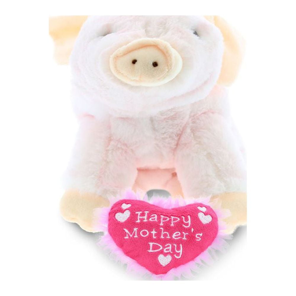 DolliBu Happy Mother's Day Super Soft Sparkling Big Eye Monkey Plush - Cute Stuffed Animal with Pink Heart Message for Best Mommy, Grandma, Wife, Daughter - Cute Wild Life Plush Toy Gift - 6" Inches Dollibu