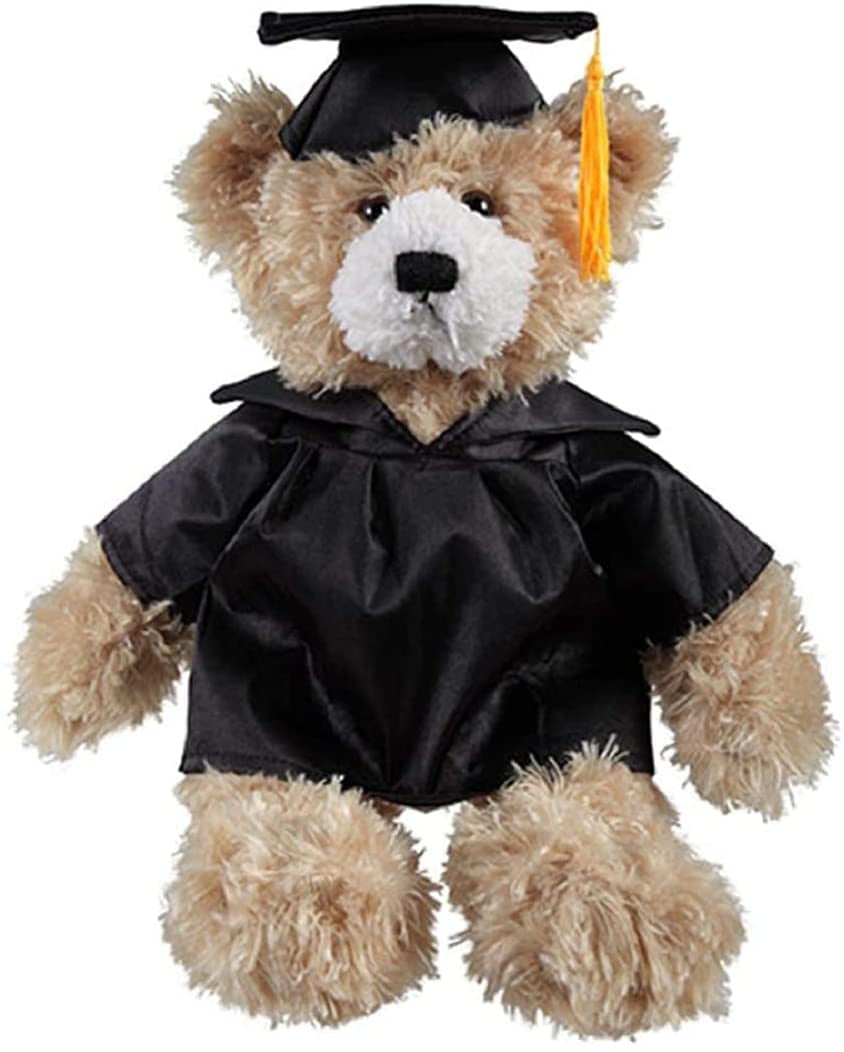 Made by Aliens Personalized Teddy Bear Stuffed Animal Plush Toy – Perfect Gift for Graduation Class of 2024. (Beige Maroon Gown) 12-inches Made by aliens