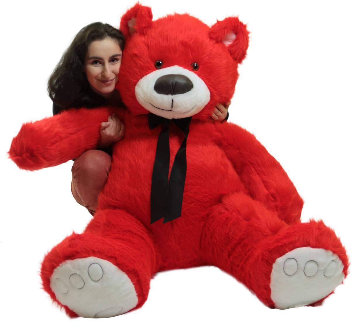 Giant Valentine Red Teddy Bear, Big Plush Soft Stuffed Animal Made in America Big Plush