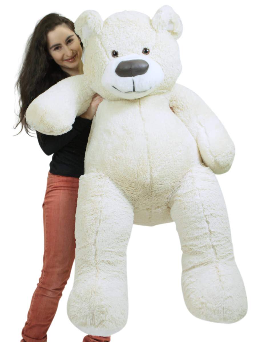 American Made 5 Foot Giant White Teddy Bear Soft 60 Inches Soft Big Stuffed Plush Animal Big Plush