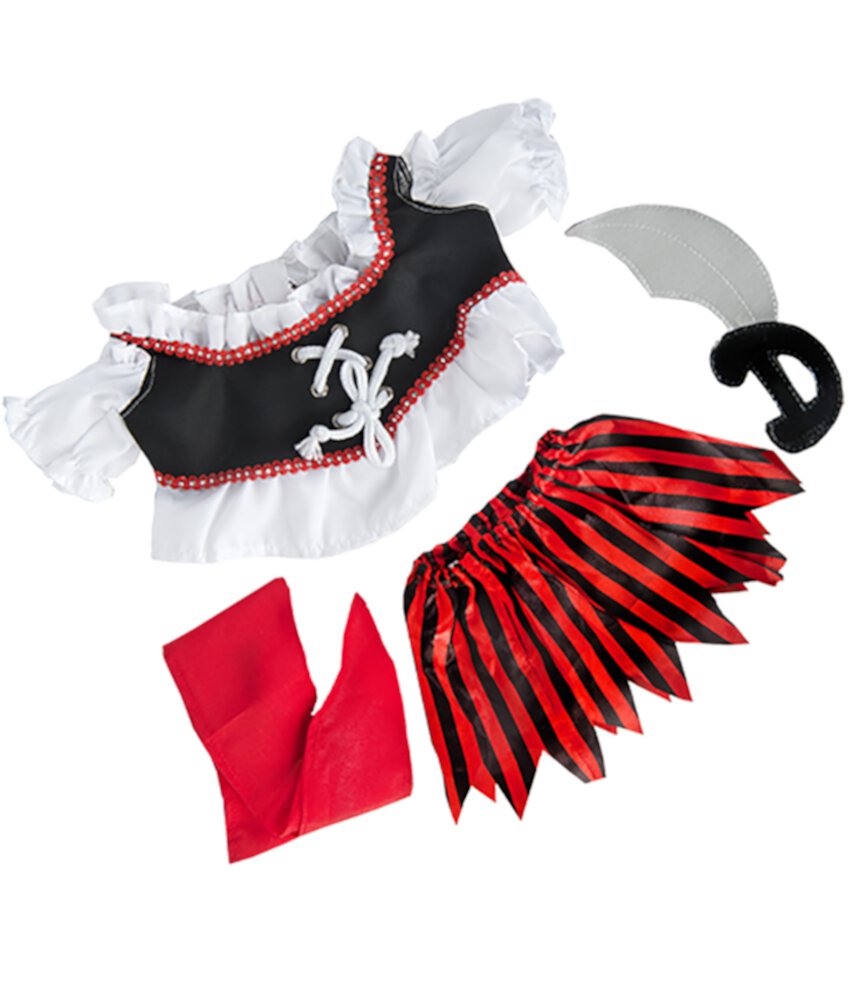 Pirate Girl Outfit w/Sword Teddy Bear Clothes Fits Most 14"-18" Build-A-Bear and Make Your Own Stuffed Animals Stuffems Toy