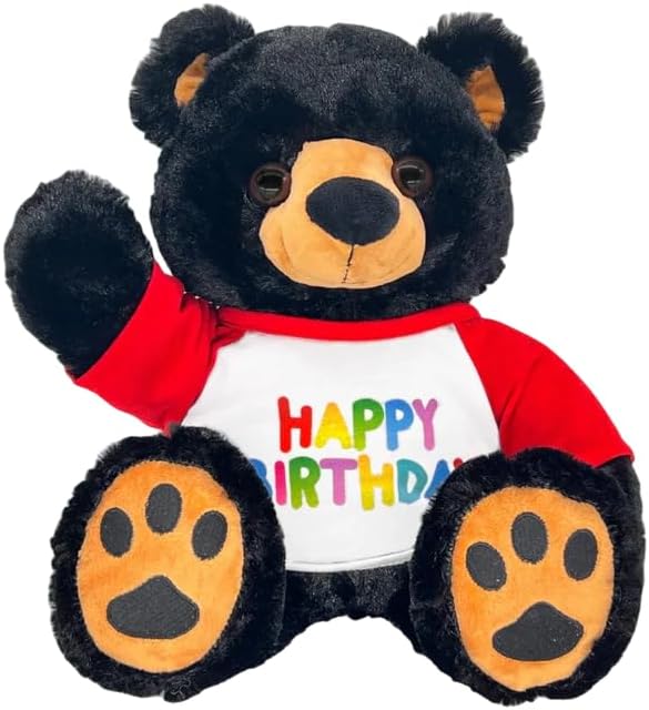 Benjamin Bear Plush with ‘Happy Birthday’ T-Shirt - Build a Bear Workshop Dressed Plush Teddy Bear, Birthday Bear Gift for Kids & Loved Ones 8" Plush Gear