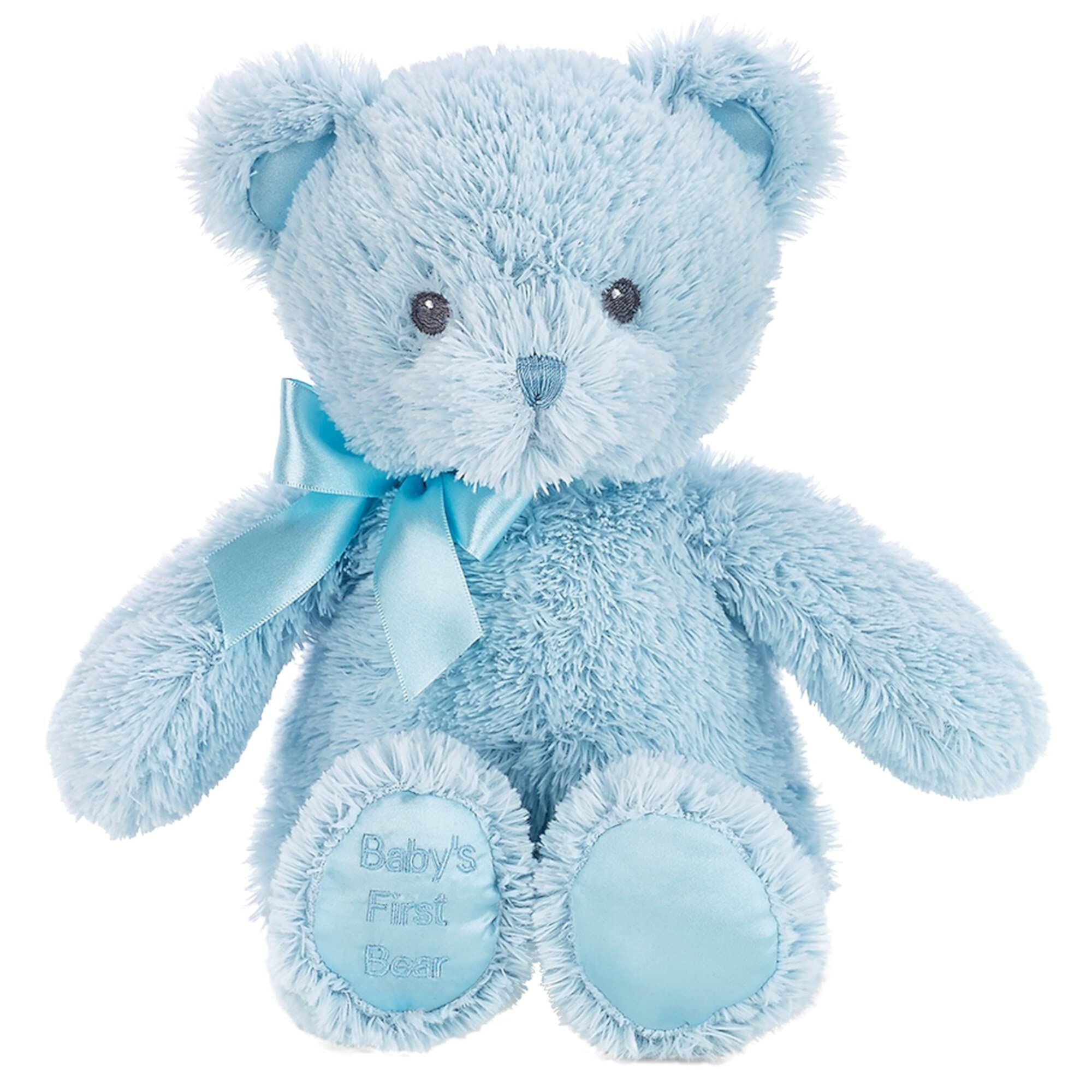 Bearington Baby's First Teddy Bear Blue Plush Stuffed Animal, 12" Bearington Collection