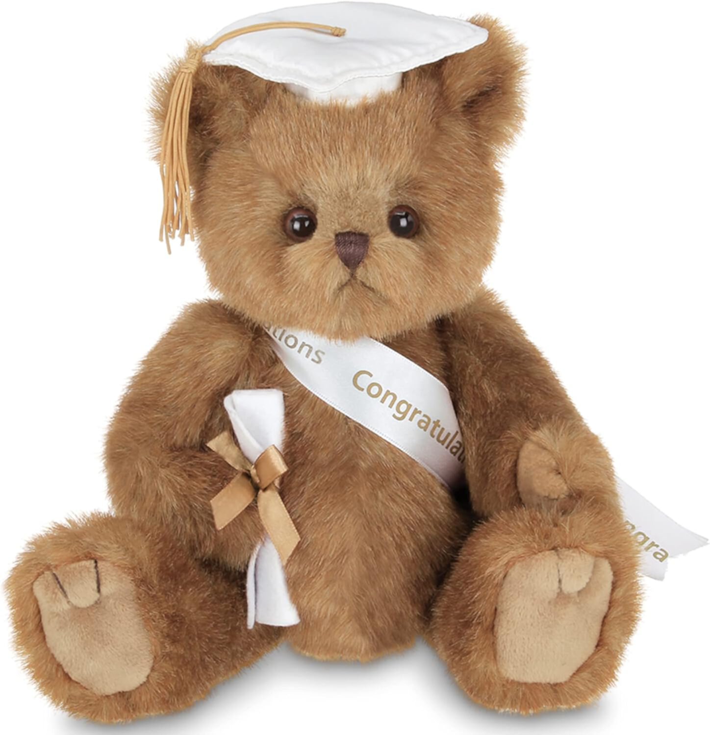 Bearington Graduation Plush Toy 10" Teddy Bear Stuffed Animal with White Cap, gift for Class 2024 Bearington Collection