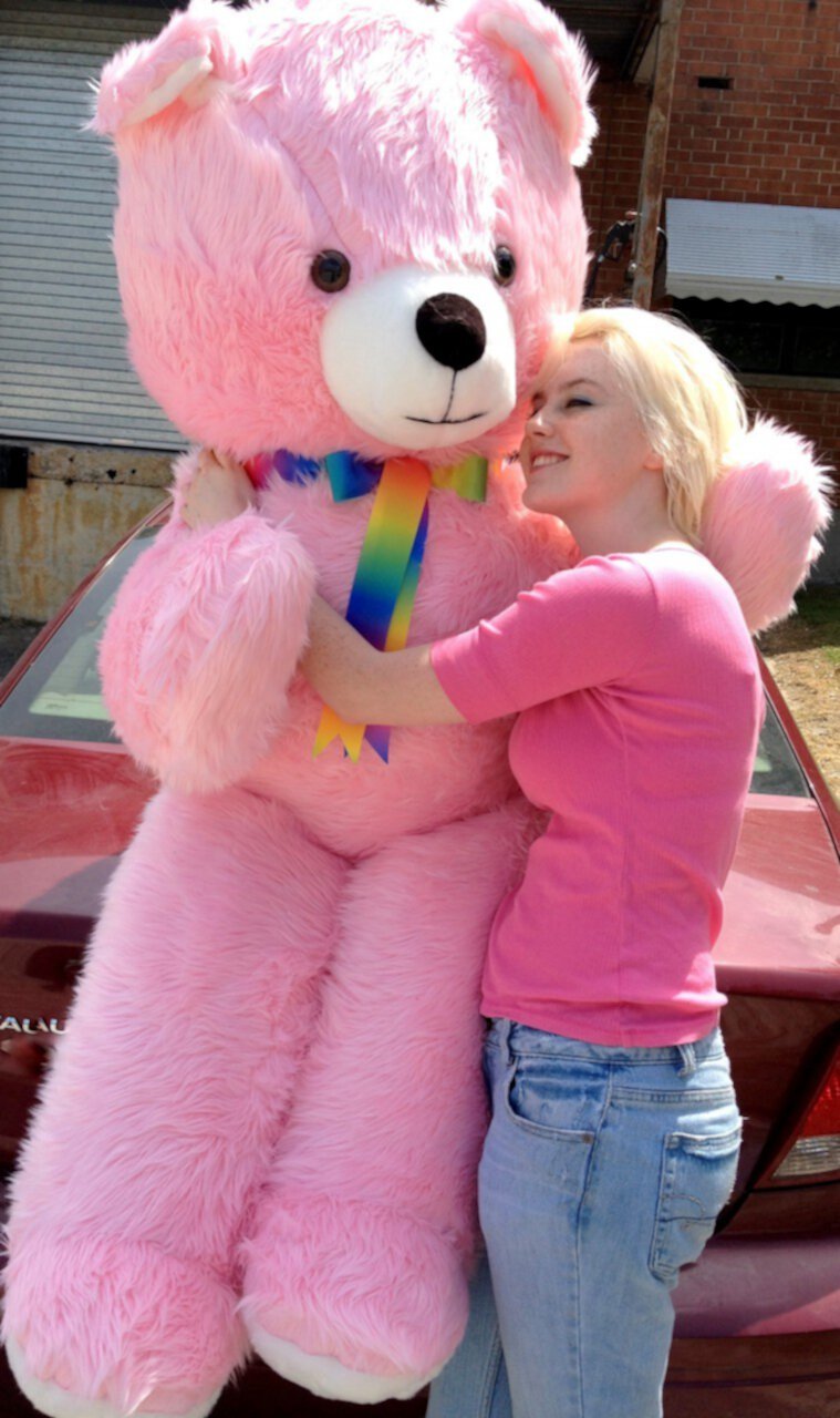 American Made Giant 6 Foot Teddy Bear Pink Soft Huge Plush Animal Made in the USA America Big Plush